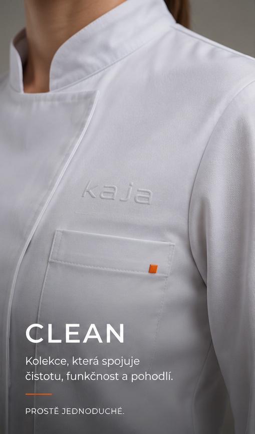 Kolekce CLEAN — Minimalistická linie pro reprezentaci — recepce, retail, kanceláře. Čisté střihy, kvalitní materiály, decentní barevnost.
