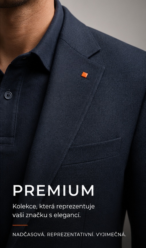 Kolekce PREMIUM — Reprezentativní outfity pro management a prémiové provozy. Prvotřídní látky, precizní krejčovina.